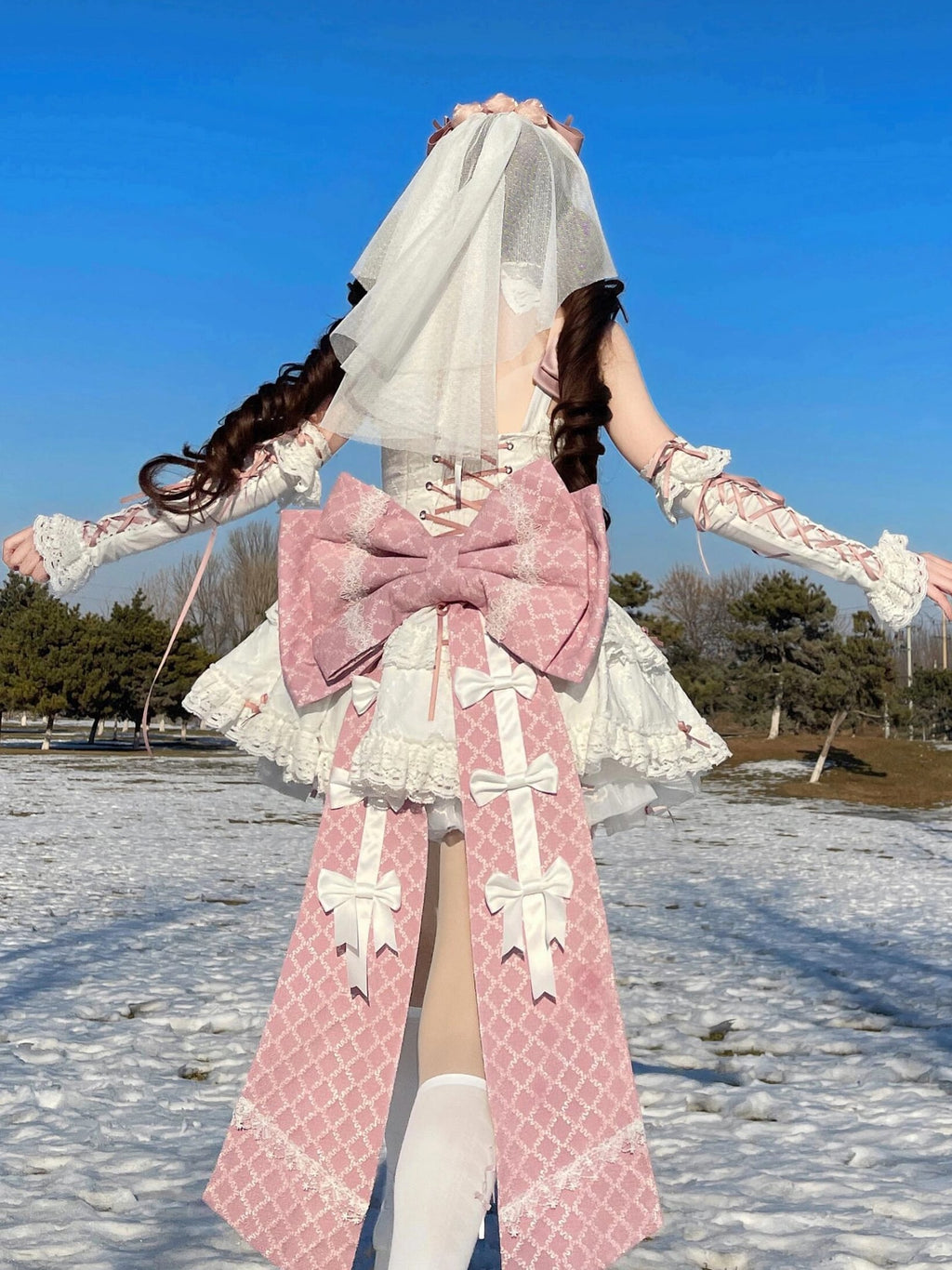 Sweet Lolita Pink Blue Cute Suspende Bat Mitzvah Princess Dress JSK