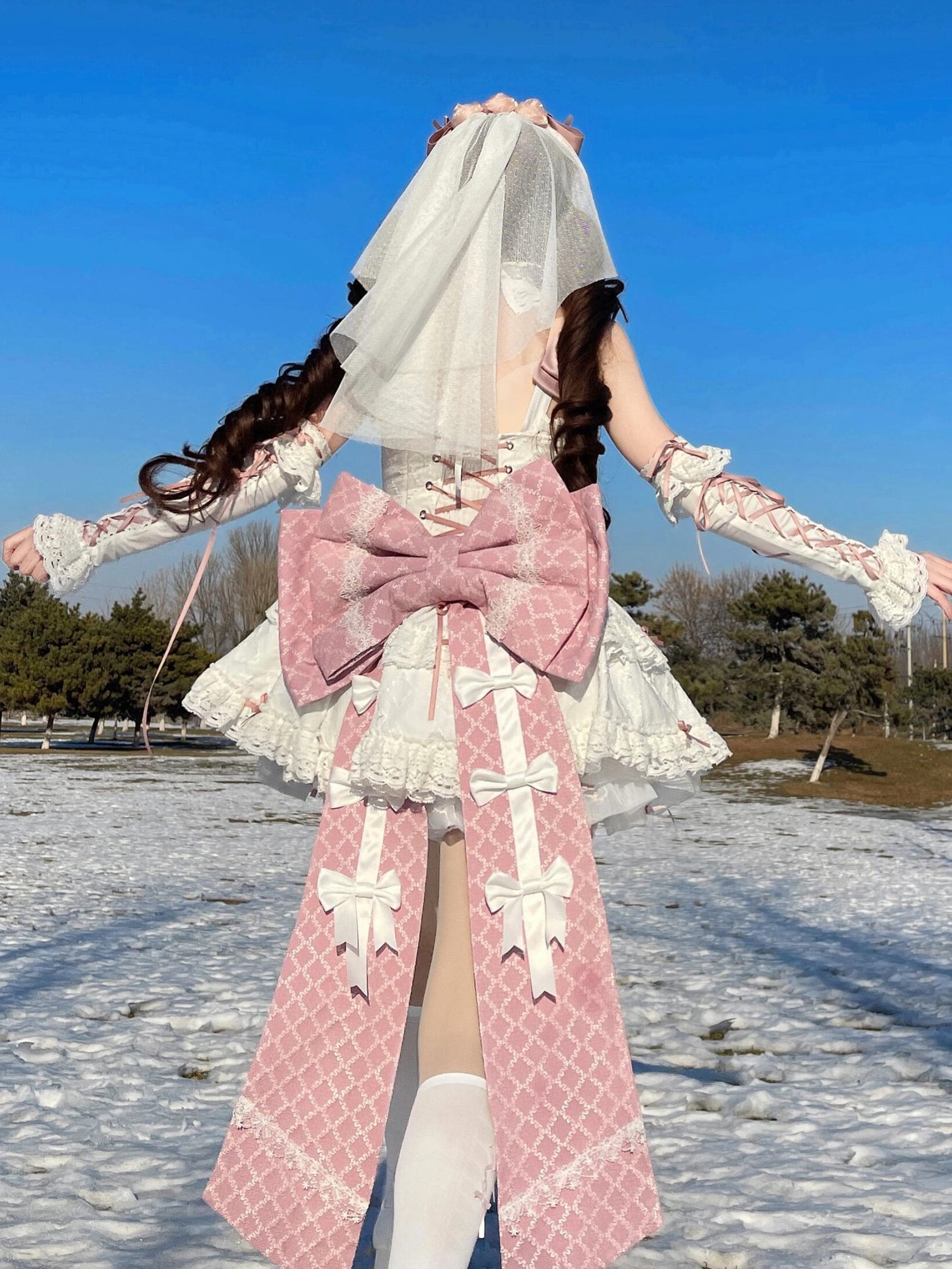 Sweet Lolita Pink Blue Cute Suspende Bat Mitzvah Princess Dress JSK