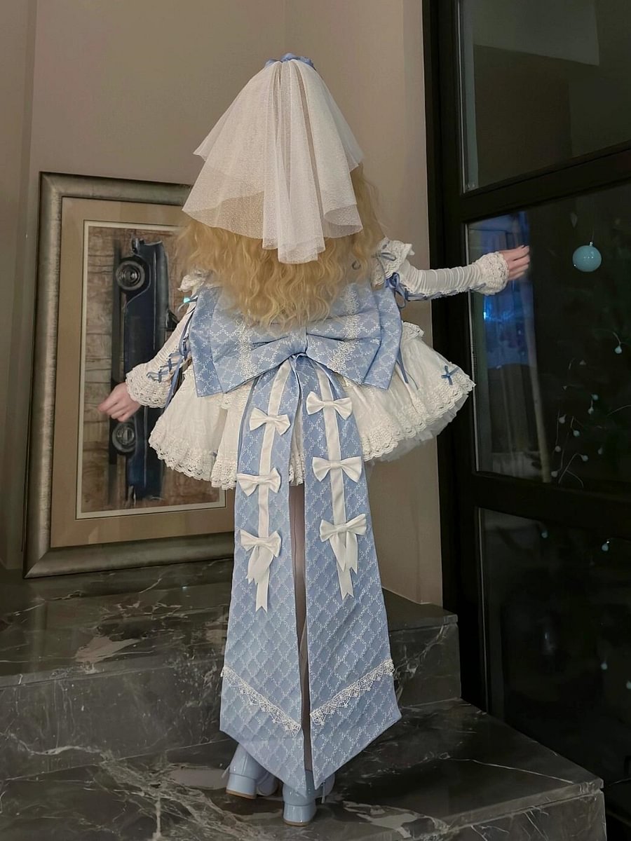 Sweet Lolita Pink Blue Cute Suspende Bat Mitzvah Princess Dress JSK