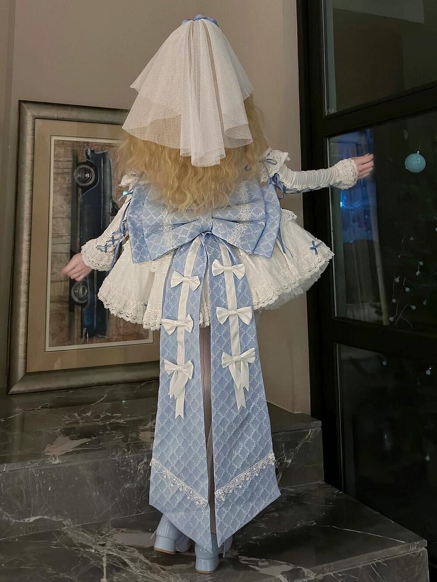 Sweet Lolita Pink Blue Cute Suspende Bat Mitzvah Princess Dress JSK