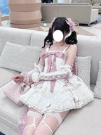 Sweet Lolita Pink Blue Cute Suspende Bat Mitzvah Princess Dress JSK