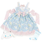 Sweet Lolita Pink Blue Lolita Dress Pudding Dog Print Kawaii Lolita Jumper Dress JSK