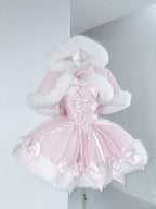 Sweet Lolita Pink Early Snow Autumn Winter Lolita Cake Ruffle Dress