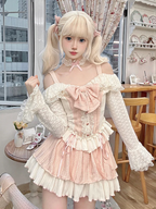 Sweet Lolita Pink JSK Light Lolita Sweet Cake Lace Skirt Lolita Dresses