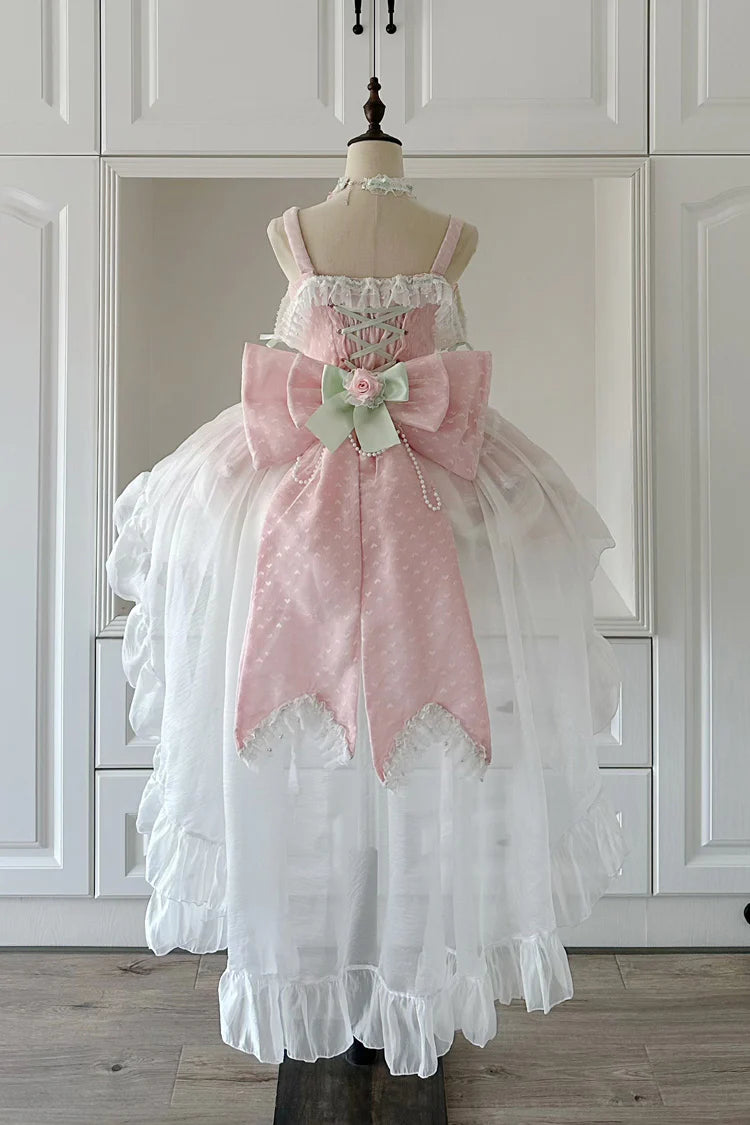This Pink Sleeveless Sweet Lolita JSK Dress radiates a dreamy princess-like charm. Featuring delicate embroidery, lace trims, and pearl accents, it captures a sense of refined elegance. The ruffle details and bowknots add playful sweetness, while the soft pink tone enhances its romantic allure. Designed with a flattering silhouette, it is perfect for tea parties, photoshoots, or special gatherings. A versatile piece that blends classic Lolita beauty with graceful, feminine sophistication.