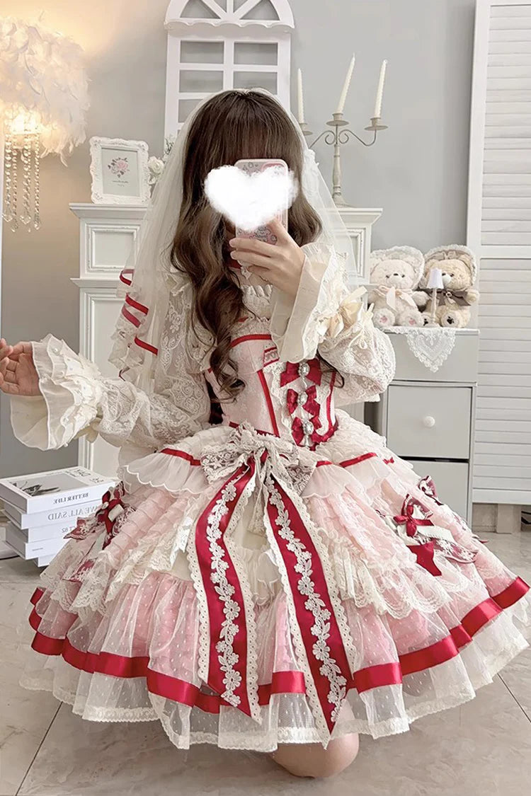 This Pink Sleeveless Sweet Princess Lolita Dress blends elegance with playful charm. Designed with delicate embroidery and lace trims, it features soft ruffles and bowknot details for a feminine touch. The fishbone structure provides a flattering silhouette while enhancing comfort and support. With its dreamy princess aesthetic and graceful style, this dress is perfect for tea parties, photo shoots, or special occasions, making it a must-have for Lolita fashion lovers.