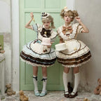 Sweet Lolita Pod Dress Cute Lolita Lolita Dress Set Mint Green Blue Chocolate  Dress
