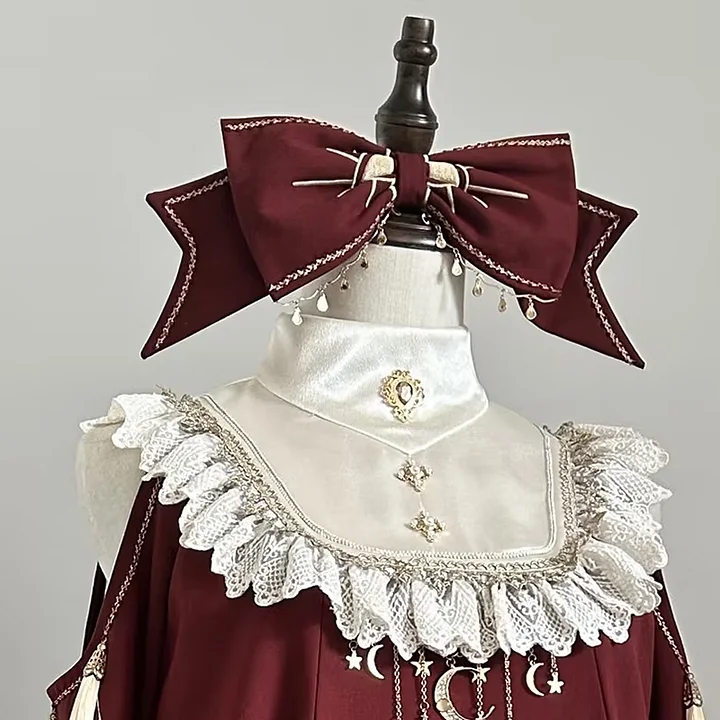 Sweet Lolita Red Embroidered Lolita Dress Princess Fairy Tale Doll Long Sleeve Dress Shorts Two-piece Set OP