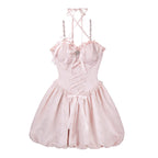 Inspired by fairy-tale escapism, this Lolita dress features a delicate floral print, a structured bustier, and a soft bloom-shaped skirt. The sweet pink palette and intricate lace details evoke romantic fantasy, while the lightweight fabric ensures comfort. Perfect for creating dreamy, whimsical moments.