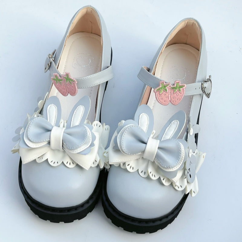 Lolita Shoes Sweet Vintage-Inspired Bunny Platforms Low Heels Round Head