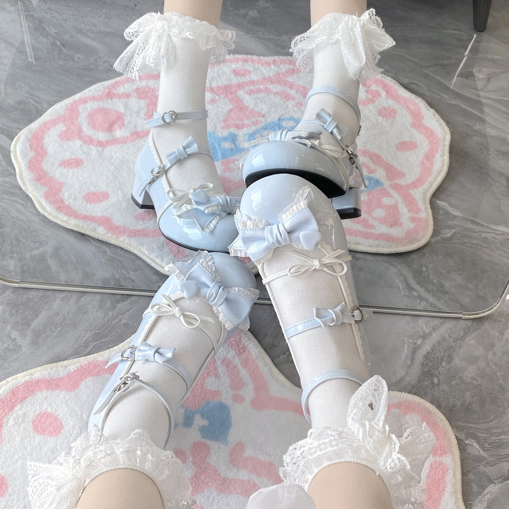 Sweet Lolita Shoes Retro Pink Glossy Leather Mary Jane with Low Heel Flat Bottom Round Head