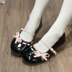 Sweet Lolita shoes Scalloped-Edge Light Blue Green Blue Square Round Head Cute Versatile Mary Jane