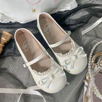 Sweet Lolita Shoes Soft Tones Decorative Mary Jane Shoesbow Flat Single Shoes