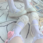 Sweet Lolita Shoes Soft Tones Decorative Mary Jane Shoesbow Flat Single Shoes