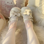 Sweet Lolita Shoes Scalloped-Edge White Black Square Round Head Cute Versatile Mary Jane