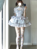 Sweet Lolita Sweetheart Ballet Spring Summer Dress Pink Blue Super Fairy Suspender Dress Princess Lolita