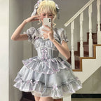 Sweet Lolita Sweetheart Ballet Spring Summer Dress Pink Blue Super Fairy Suspender Dress Princess Lolita