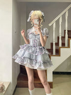 Sweet Lolita Sweetheart Ballet Spring Summer Dress Pink Blue Super Fairy Suspender Dress Princess Lolita