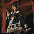 This Lolita Taoist Style OP Dress brings a playful cultural twist to everyday Lolita fashion. Inspired by traditional Taoist robes, it blends symbolic charm with sweet Lolita details such as soft ruffles and bow accents. The cozy autumn-winter design ensures comfort while maintaining a light and cute silhouette. Perfect for daily wear, gatherings, or seasonal outings, this dress captures the fun of cultural fusion in a uniquely adorable way.