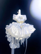 Hime Lolita White Blue Birthday Ballet Gown Princess Cake Dress Charm Angel Swan Moonlight