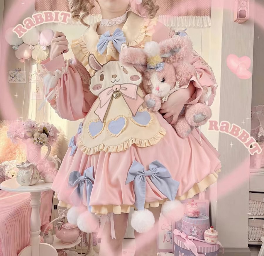 Sweet Pink Lolita Lolita Dress Maid Short Sleeve OP