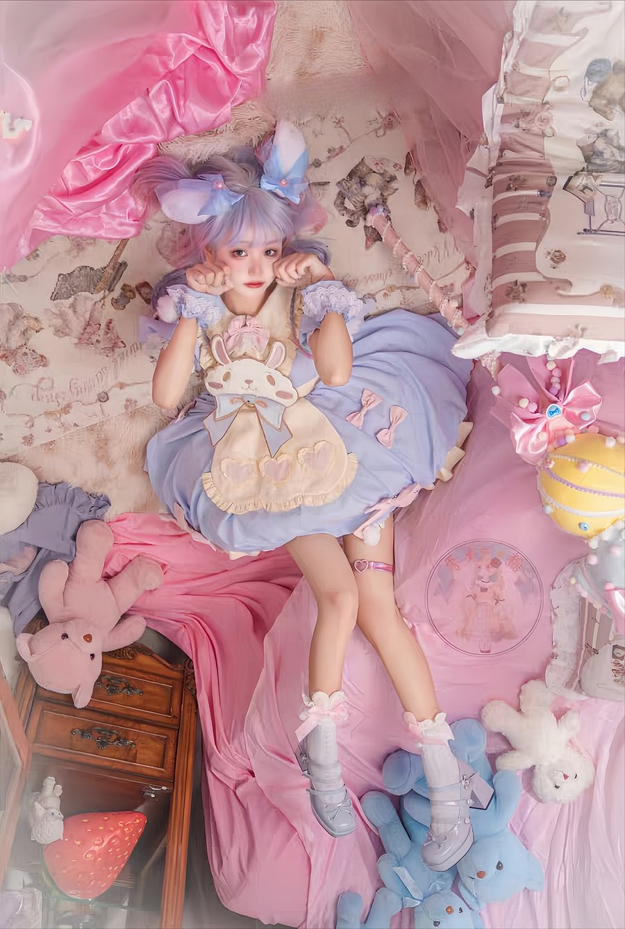 Sweet Pink Lolita Lolita Dress Maid Short Sleeve OP
