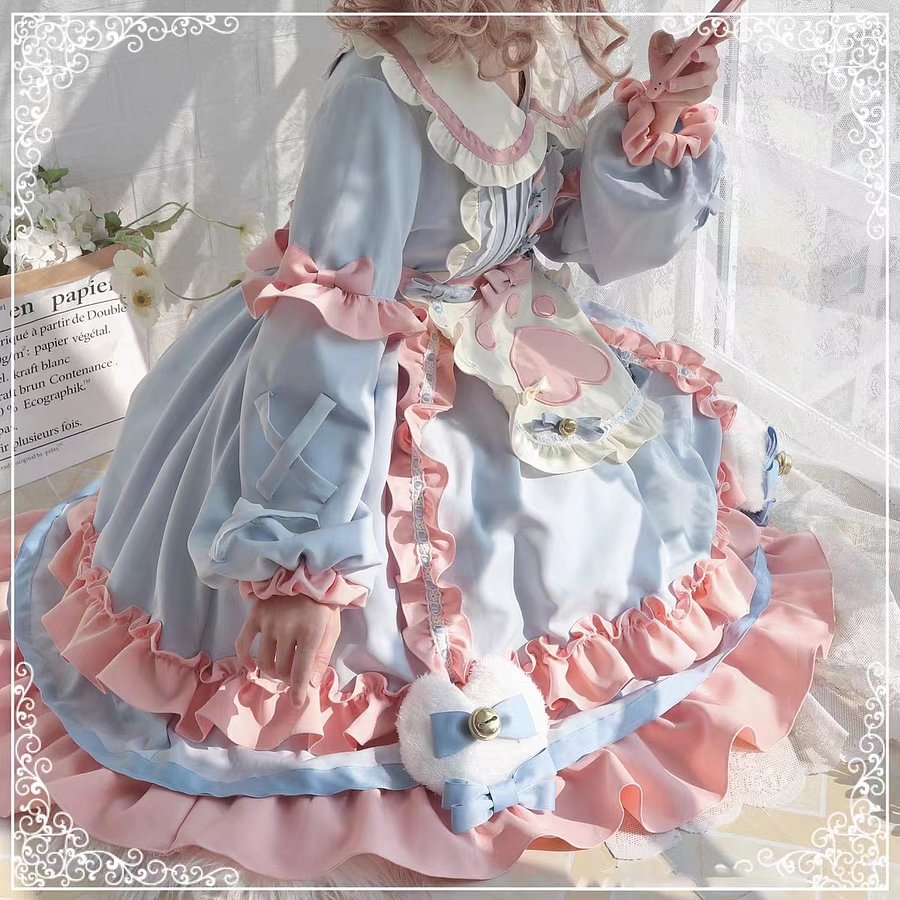 Sweet Pink Spring Autumn Winter Lolita Dress Fleece Long Sleeve Sweetheart OP