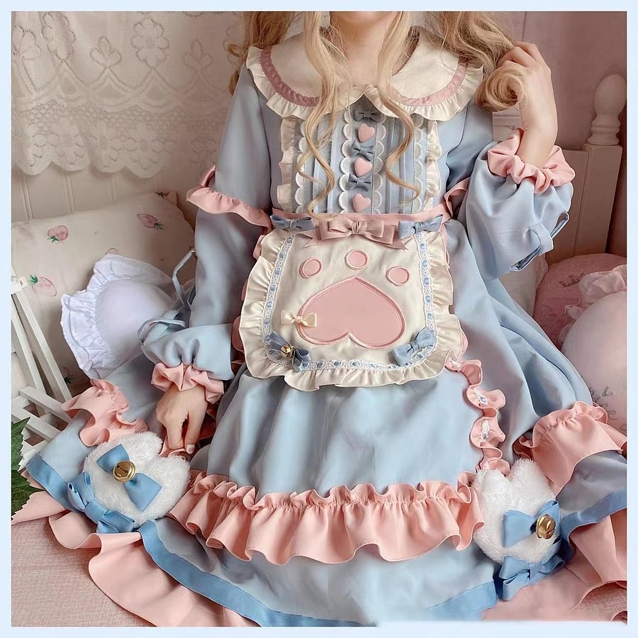 Sweet Pink Spring Autumn Winter Lolita Dress Fleece Long Sleeve Sweetheart OP