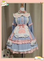 Sweet Pink Spring Autumn Winter Lolita Dress Fleece Long Sleeve Sweetheart OP