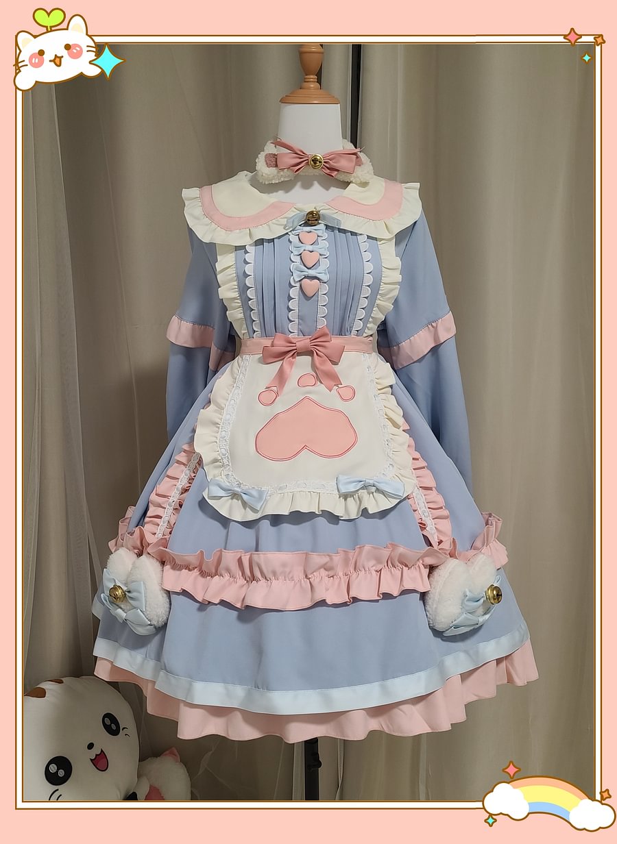 Sweet Pink Spring Autumn Winter Lolita Dress Fleece Long Sleeve Sweetheart OP