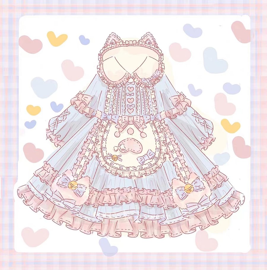 Sweet Pink Spring Autumn Winter Lolita Dress Fleece Long Sleeve Sweetheart OP