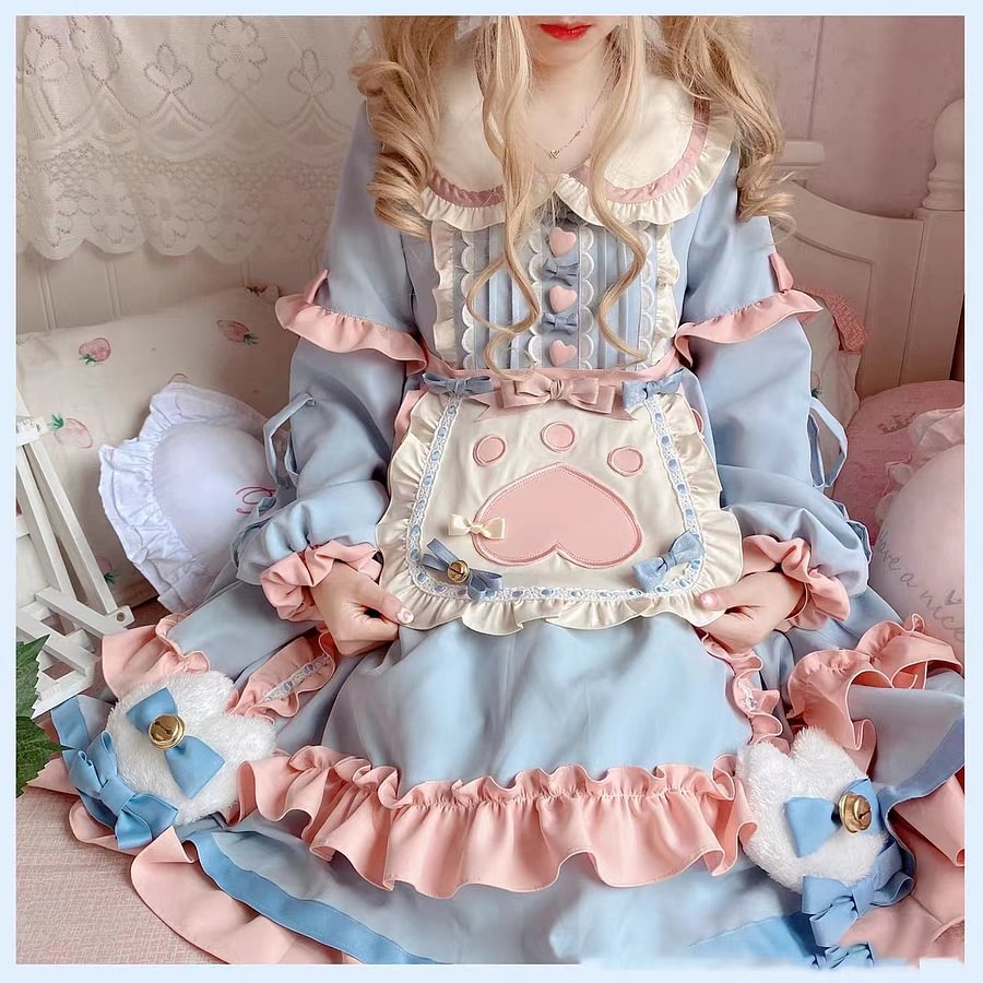 Sweet Pink Spring Autumn Winter Lolita Dress Fleece Long Sleeve Sweetheart OP