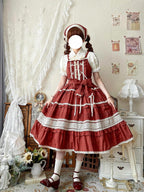 Sweet Red Dress Sleeveless JSK Green Yellow Light Lolita
