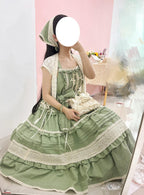 Sweet Red Dress Sleeveless JSK Green Yellow Light Lolita