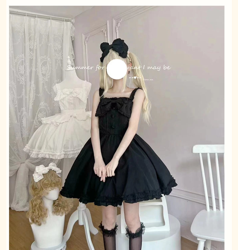 Sweet Ruffles White Black Plus Size Lolita JSK Dress Multicolors 4XL Lolita Dress Jumper Skirt