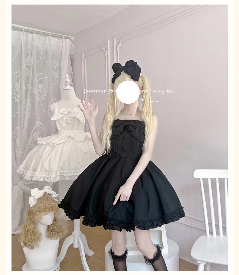 Sweet Ruffles White Black Plus Size Lolita JSK Dress Multicolors 4XL Lolita Dress Jumper Skirt