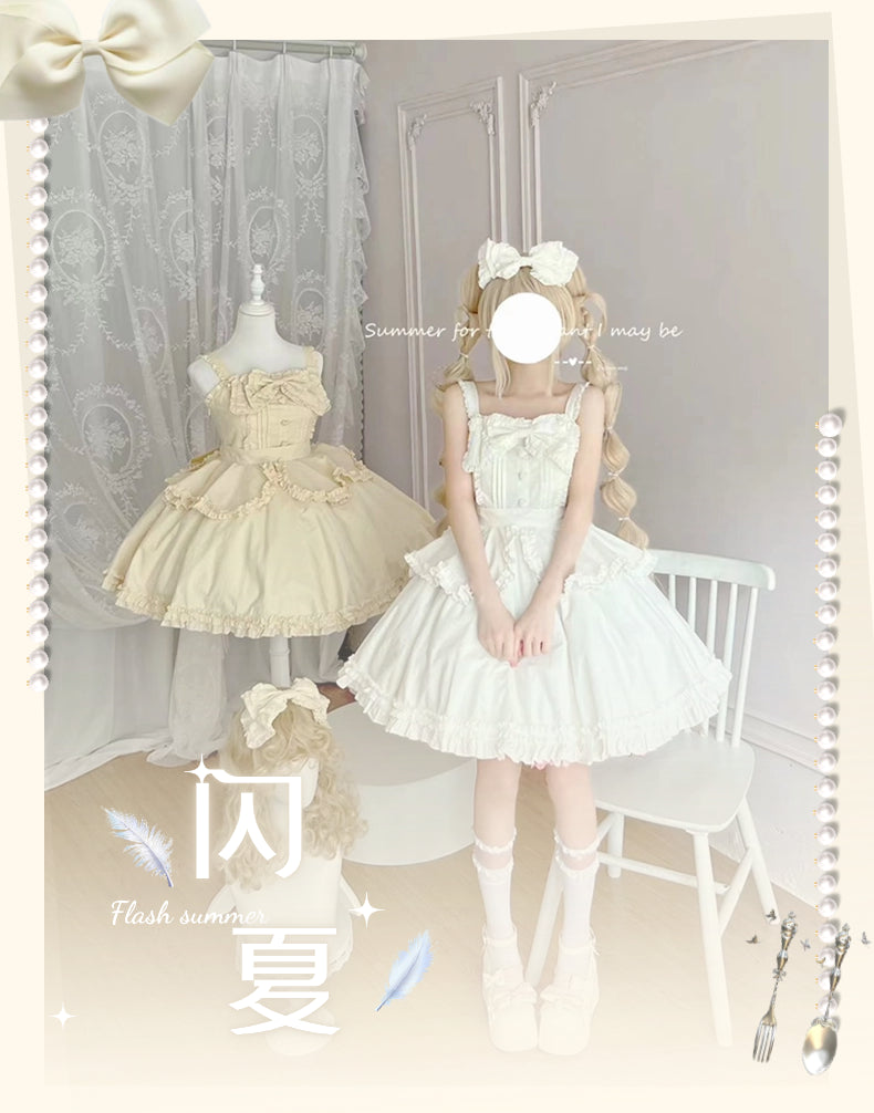 Sweet Ruffles White Black Plus Size Lolita JSK Dress Multicolors 4XL Lolita Dress Jumper Skirt