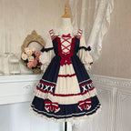 Sweet Ruffls Bow Lolita Dress Snow White Long Sleeved Daily Long Dress in Autumn OP
