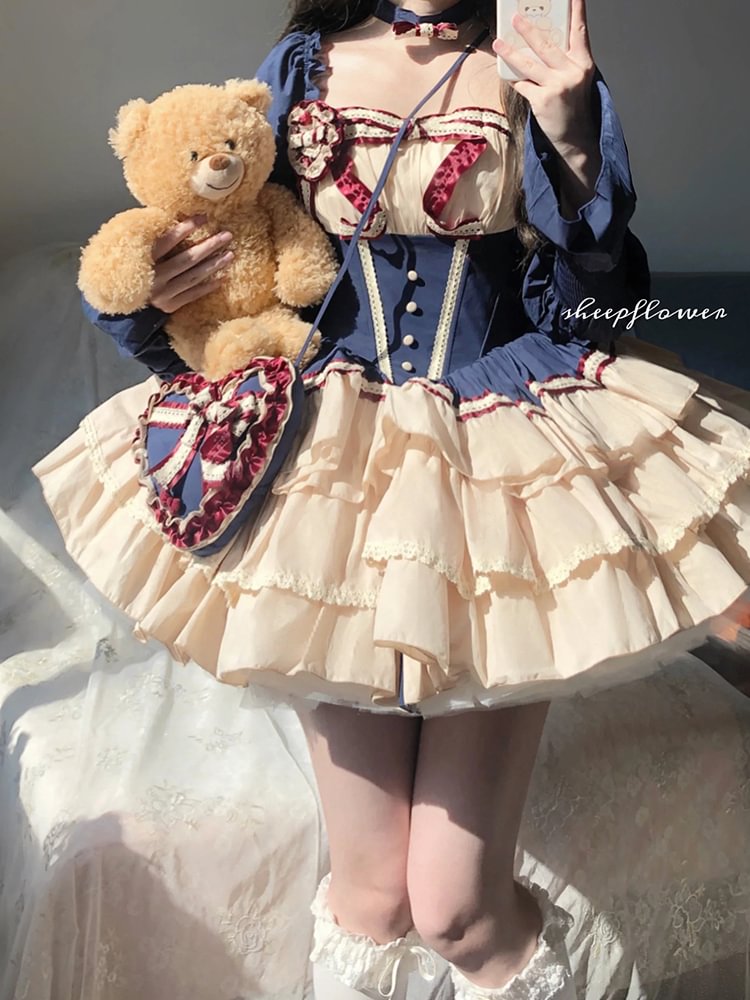 Hime Lolita Suspender Tutu Ballet Long-sleeved Princess Dress