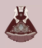Sweet Vintage Lolita Dress Rabbit Red Gigot Sleeve Princess Dress in Fall