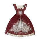 Sweet Vintage Lolita Dress Rabbit Red Gigot Sleeve Princess Dress in Fall
