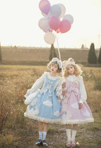 Sweet Winter Velvet Lolita Dress Pink Blue OP Dress
