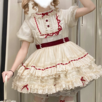 Sweet and Cute Light Lolita Dress Short Sleeve OP Cake Dress