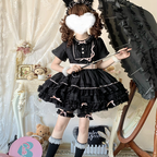 Sweet and Cute Light Lolita Dress Short Sleeve OP Cake Dress