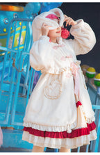 Sweet and Cute Lolita Coat Autumn and Winter Thickened Plush Christmas Lolita Cape