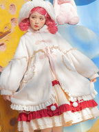 Sweet and Cute Lolita Coat Autumn and Winter Thickened Plush Christmas Lolita Cape