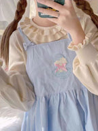 Lolita Blouses White Sweet and Cute Bottoming Shirt Sleeve Inside Doll Collar Long-sleeved
