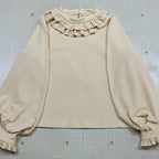 Lolita Blouses White Sweet and Cute Bottoming Shirt Sleeve Inside Doll Collar Long-sleeved