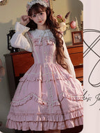 Sweet and Cute Pink Lolita Everyday Elegant Cla Princess Dress Dress Jsk