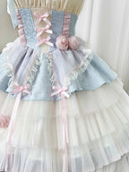 Sweet Ballet Style Slip Dress Light Blue Cute Lolita Dress Sleeveless Princess Dress JSK